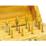 NAKANISHI 28111 Titanium-coated carbide cutter set 12 pieces