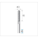 NAKANISHI 12334 Electroplated diamond bur Cylindrical, rounded-end type