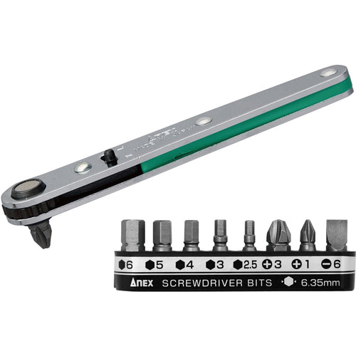 ANEX 425-9B Straight-type offset ratchet screwdriver bit set (9 pieces)
