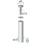 NAKANISHI 37053 Mandrel Screw diameter φ1.6 × shaft diameter φ6