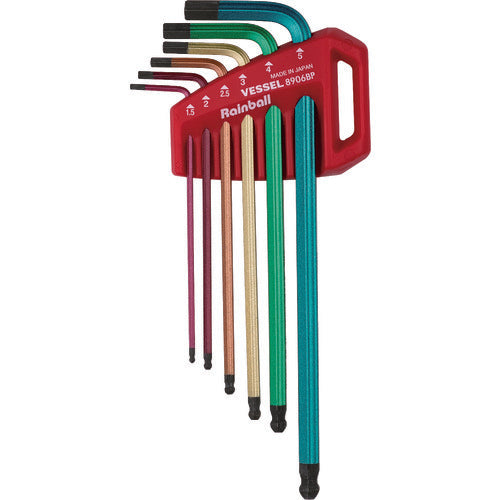 VESSEL 8906BP Hex wrench set Rainbow L-shaped wrench