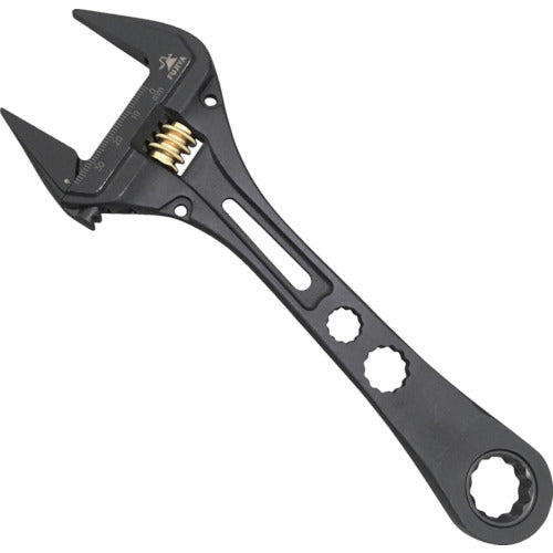 FUJIYA FGL-38-BG Geared adjustable wrench (black and gold)