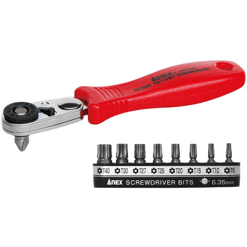 ANEX 525-9T Compact Bit Ratchet 52 Ultra-short Torx bit set