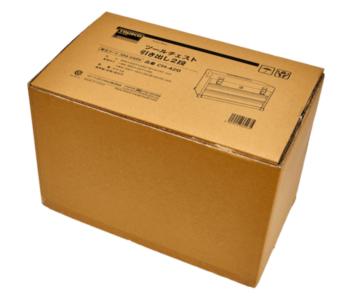 TRUSCO CH-420 2-Drawer Tool Chest Lockable 15.6"x8.7"x9.8" Red Made in Japan2