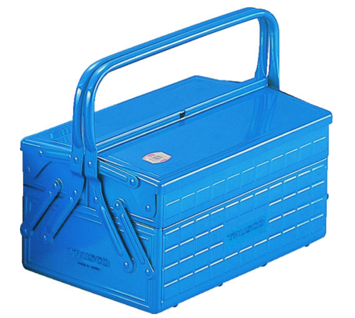 TRUSCO 2-Tier Steel Toolbox GL-350-B Blue 357×227×289mm– Made in Japan0